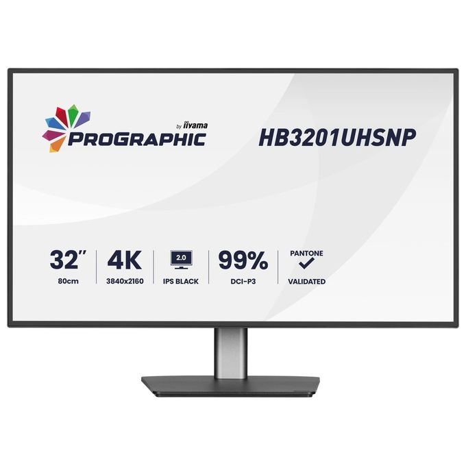 Iiyama monitor ProGraphic 32'', 4K UHD 3840x2160, IPS Black 2.0, 99% DCI-P3, Pantone Validated, USB-C 96W, KVM, HB3201UHSNP-B1