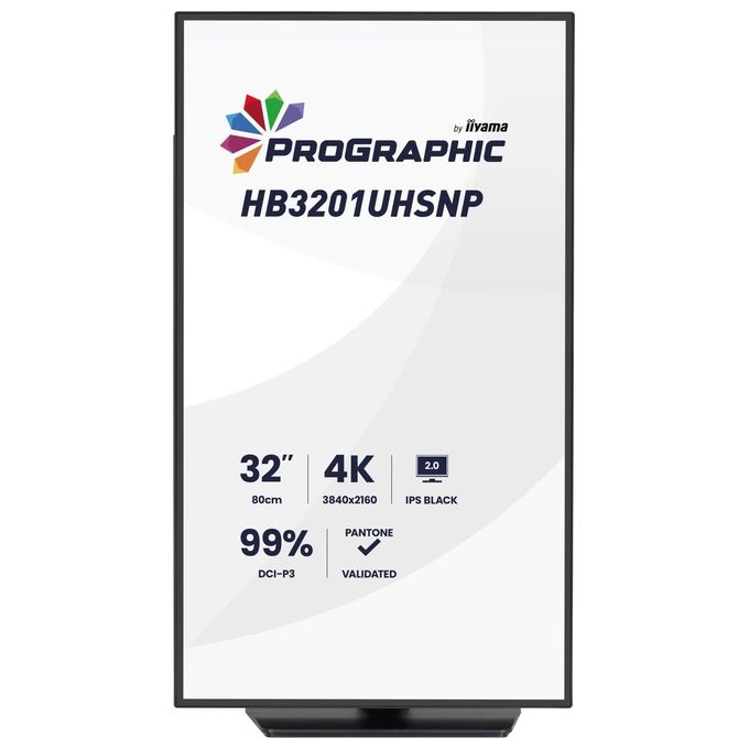 Iiyama monitor ProGraphic 32'', 4K UHD 3840x2160, IPS Black 2.0, 99% DCI-P3, Pantone Validated, USB-C 96W, KVM, HB3201UHSNP-B1