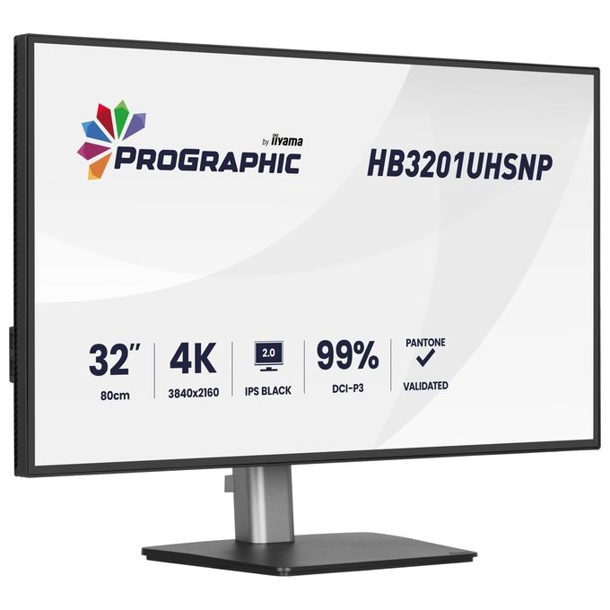 Iiyama monitor ProGraphic 32'', 4K UHD 3840x2160, IPS Black 2.0, 99% DCI-P3, Pantone Validated, USB-C 96W, KVM, HB3201UHSNP-B1