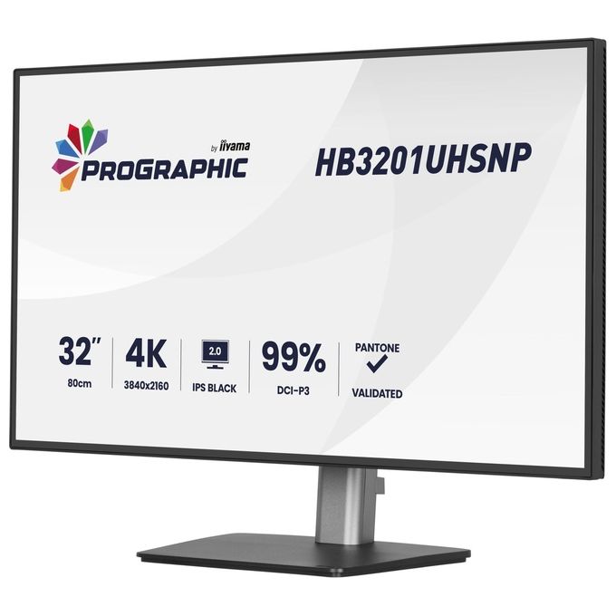 Iiyama monitor ProGraphic 32'', 4K UHD 3840x2160, IPS Black 2.0, 99% DCI-P3, Pantone Validated, USB-C 96W, KVM, HB3201UHSNP-B1