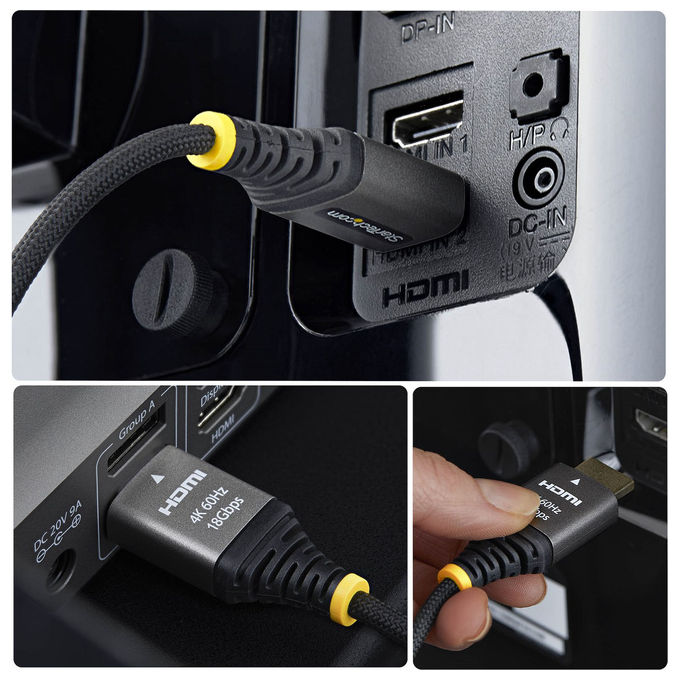 StarTech HDMI2-FLEX-4K60-2M Cavo HDMI ad Alta Velocita' 4K 60Hz con Ethernet HDR10 18Gbps HDCP 2.2 colore Nero e Argento