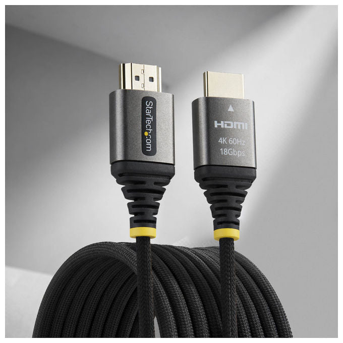 StarTech HDMI2-FLEX-4K60-2M Cavo HDMI ad Alta Velocita' 4K 60Hz con Ethernet HDR10 18Gbps HDCP 2.2 colore Nero e Argento