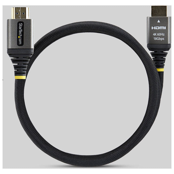 StarTech HDMI2-FLEX-4K60-2M Cavo HDMI ad Alta Velocita' 4K 60Hz con Ethernet HDR10 18Gbps HDCP 2.2 colore Nero e Argento