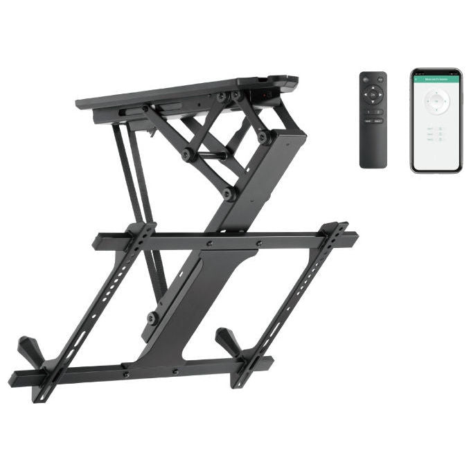 JollyLine JL42884-SMART HEY MOTO TV Supporto da soffitto motorizzato per TV 32''-80'' fino a 35 Kg con controllo via app Tuya e telecomando colore Nero
