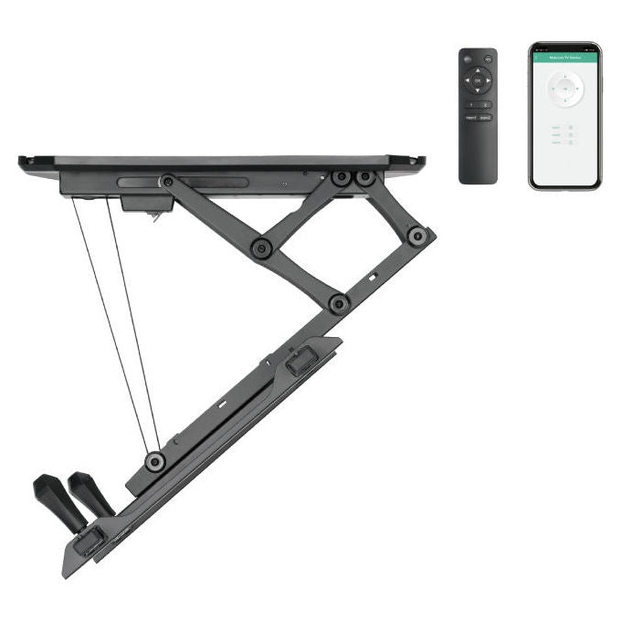 JollyLine JL42884-SMART HEY MOTO TV Supporto da soffitto motorizzato per TV 32''-80'' fino a 35 Kg con controllo via app Tuya e telecomando colore Nero
