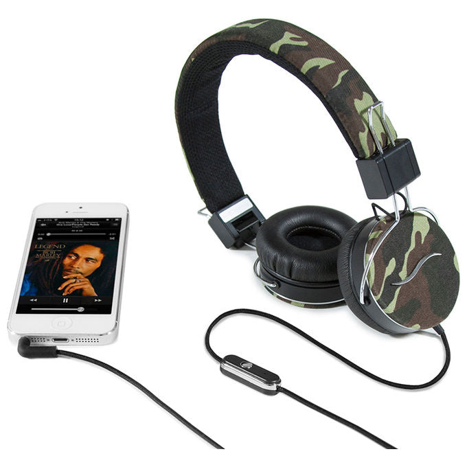 HI-FUN Cuffie Professionali Rivestite in Tessuto Army Green per Audio di Alta Qualita' e Comfort Eccellente
