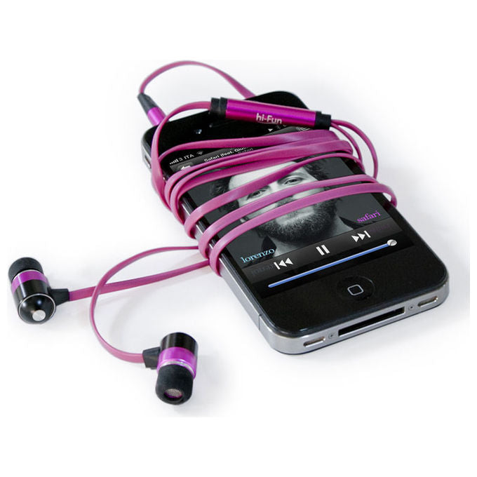 HI-FUN Auricolare Hi-Earphones con Design Minimal Pink per un Lifestyle Elegante e Funzionale