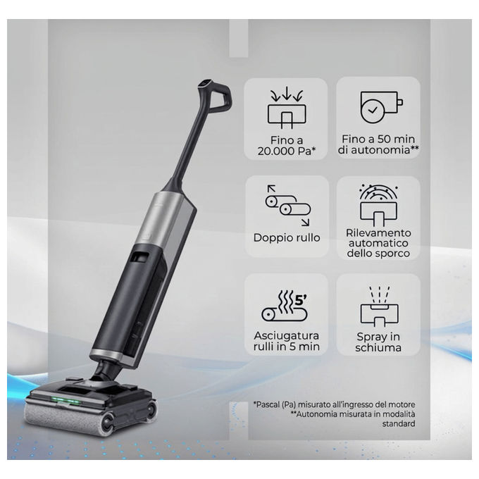 Haier HFWZ510 011 Aspiratore Verticale con Pulizia Automatica Autonomia 50 min Potenza 300 W colore Argento