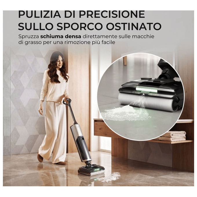 Haier HFWZ510 011 Aspiratore Verticale con Pulizia Automatica Autonomia 50 min Potenza 300 W colore Argento