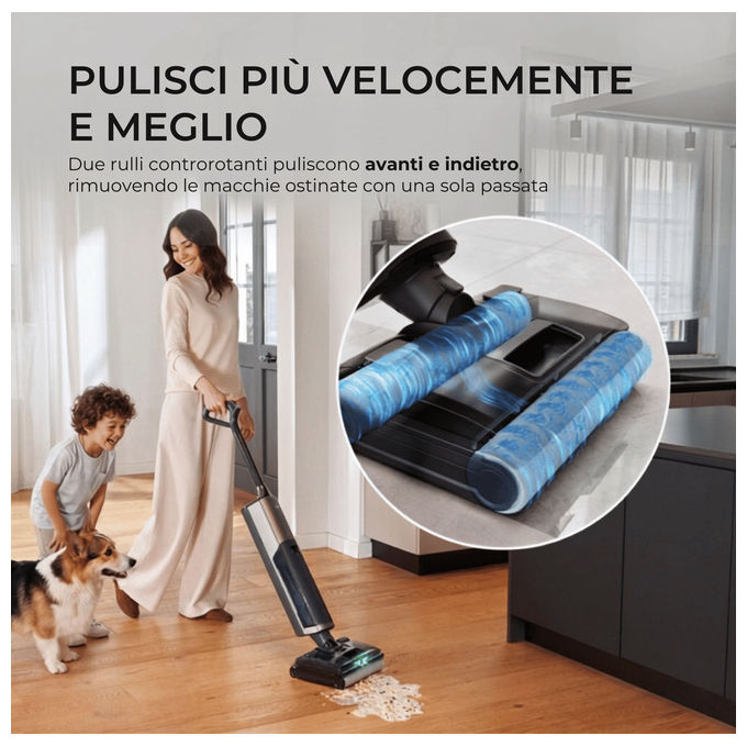 Haier HFWZ510 011 Aspiratore Verticale con Pulizia Automatica Autonomia 50 min Potenza 300 W colore Argento