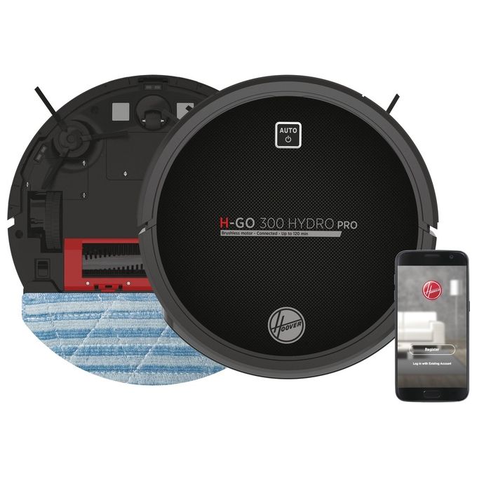 Hoover HGO330HC H-GO 300 Robot aspirapolvere Gyroscopico 0,35 L autonomia 120 min Wi-Fi Alexa 65 dB colore Nero