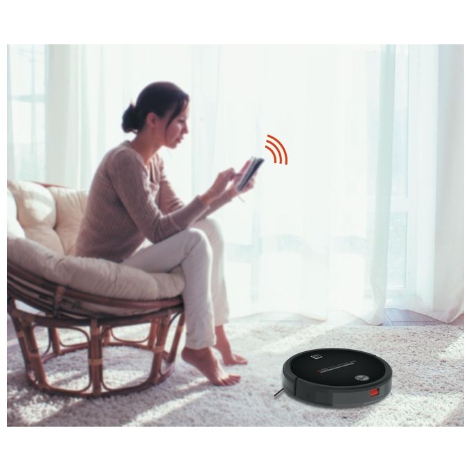 Hoover HGO330HC H-GO 300 Robot aspirapolvere Gyroscopico 0,35 L autonomia 120 min Wi-Fi Alexa 65 dB colore Nero