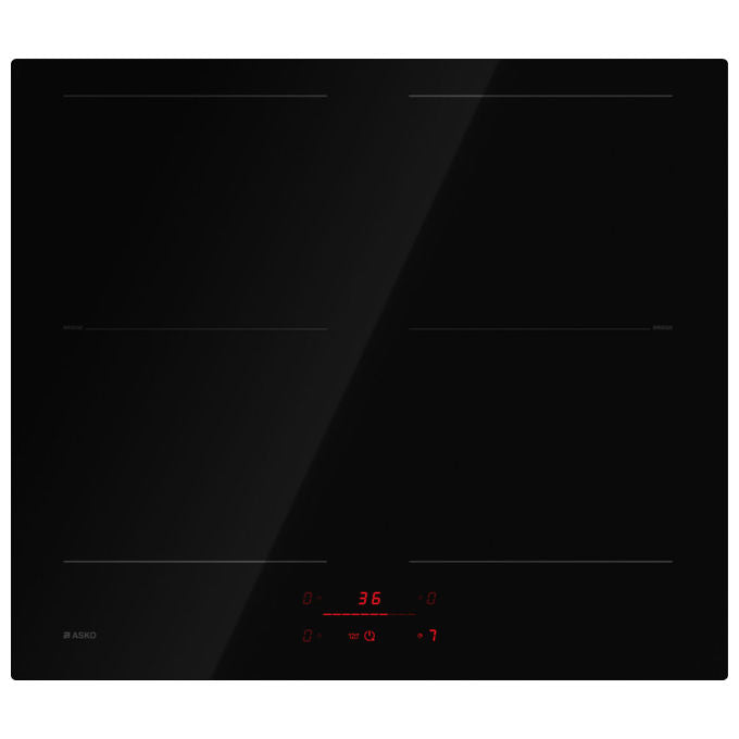 Asko, Piano Cottura a Induzione, 60 cm, Nero Lucido, Vetroceramica, HI2643FBG1