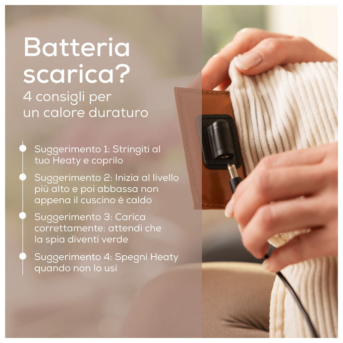 Beurer HK 77 Heaty Cuscino Riscaldante Senza Fili Smokey Taupe 450x450 mm