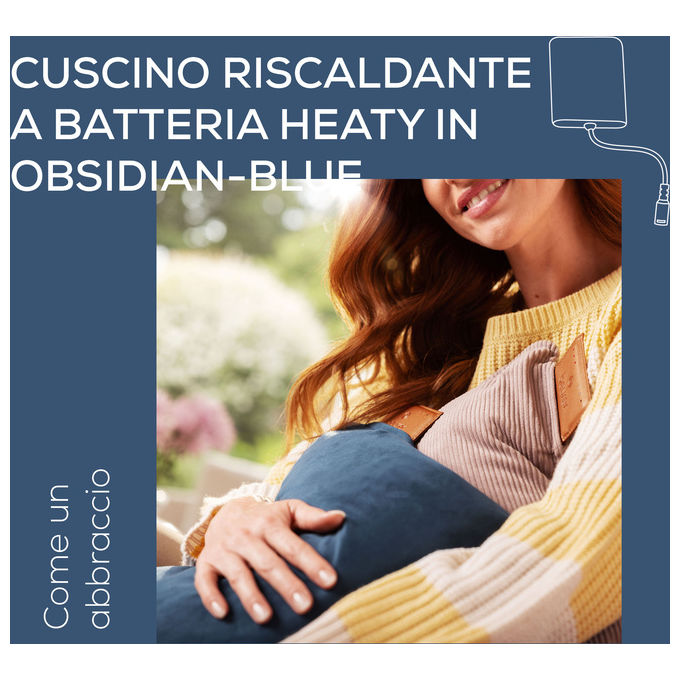 Beurer HK77 Heaty Cuscino Riscaldante Senza Fili 45x45 cm 3 Livelli Temperatura Spegnimento Automatico colore Blu
