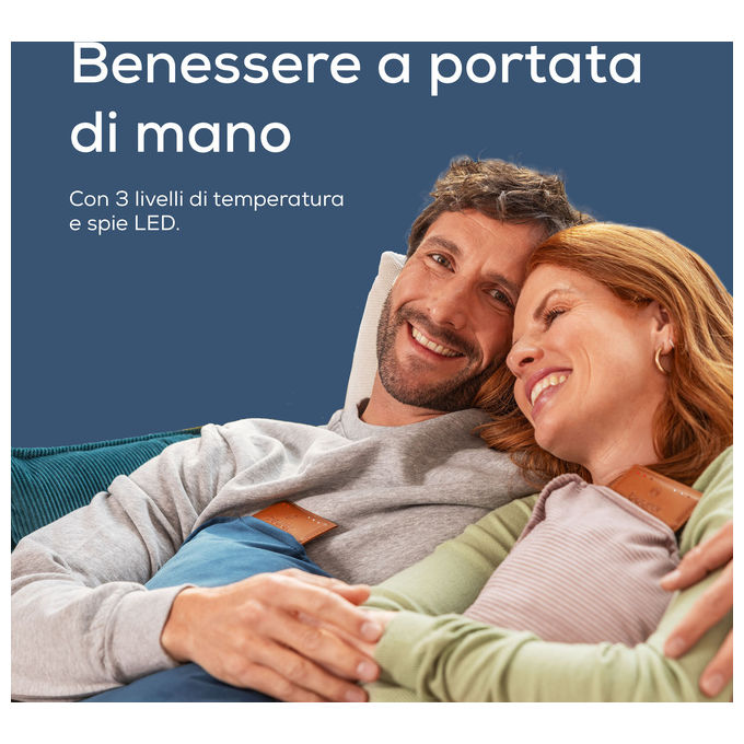 Beurer HK77 Heaty Cuscino Riscaldante Senza Fili 45x45 cm 3 Livelli Temperatura Spegnimento Automatico colore Blu