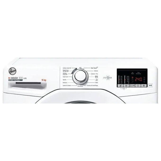 Hoover H3W 492DE-11 H-WASH 300 LITE Lavatrice Frontale 9 Kg 1400 rpm Classe D AquaStop NFC (85x60x52 cm) colore Bianco