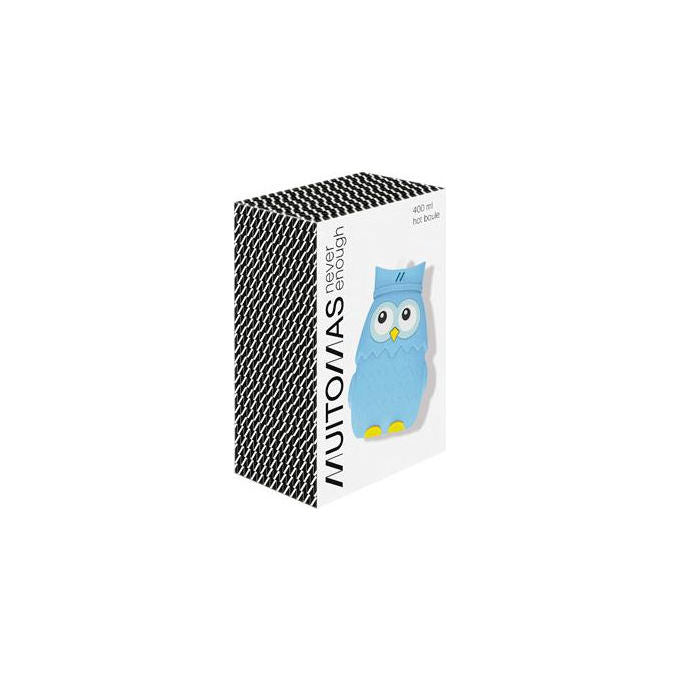 Muitomas, Boule Acqua Calda a Forma di Gufo, 400 ml, Azzurro