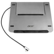 Acer HP.DSCAB.012 Supporto per computer portatile Compatibile da 11.6'' a 15.6'' con 3 Porte USB 3.2 Gen 1 Type-A e 1 Porta USB 3.2 Gen 1 Type-C colore Argento