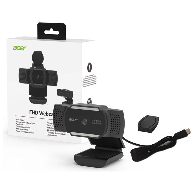 Acer Webcam FHD, USB 2.0, 1920x1080 Pixel, Con Microfono, Nero