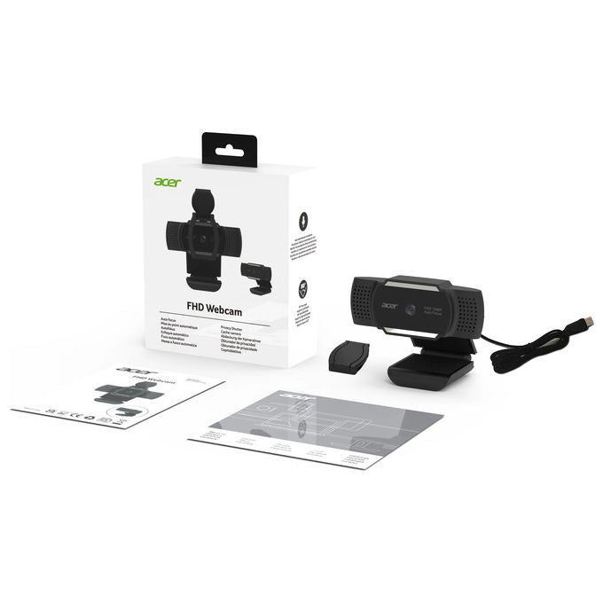 Acer Webcam FHD, USB 2.0, 1920x1080 Pixel, Con Microfono, Nero