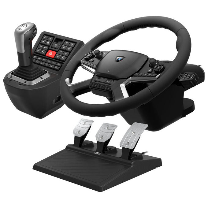 Hori, Volante con Pedali e Joystick USB, Force Feedback, Nero, Compatibile PC