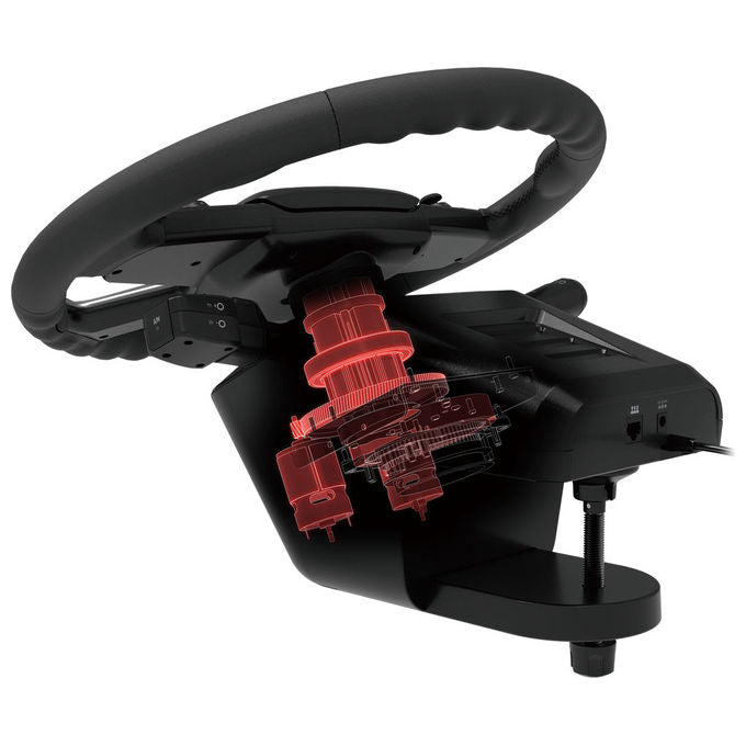Hori, Volante con Pedali e Joystick USB, Force Feedback, Nero, Compatibile PC