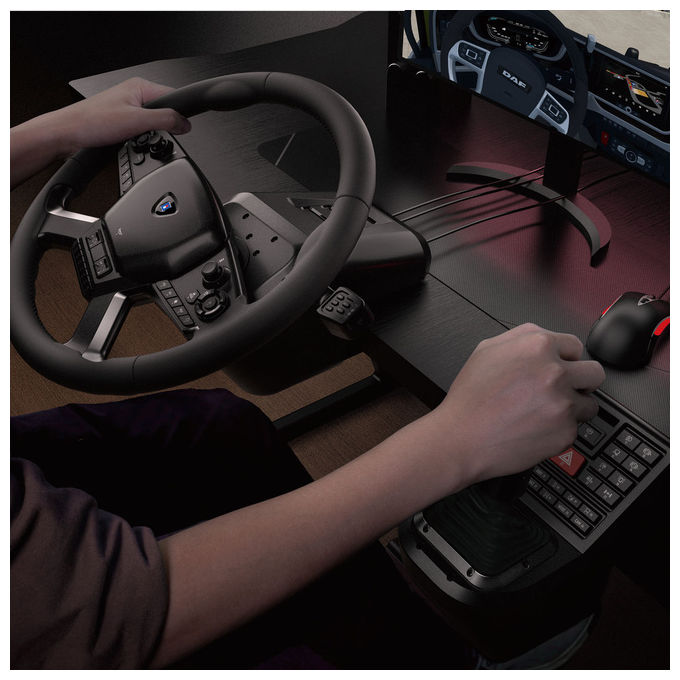 Hori, Volante con Pedali e Joystick USB, Force Feedback, Nero, Compatibile PC