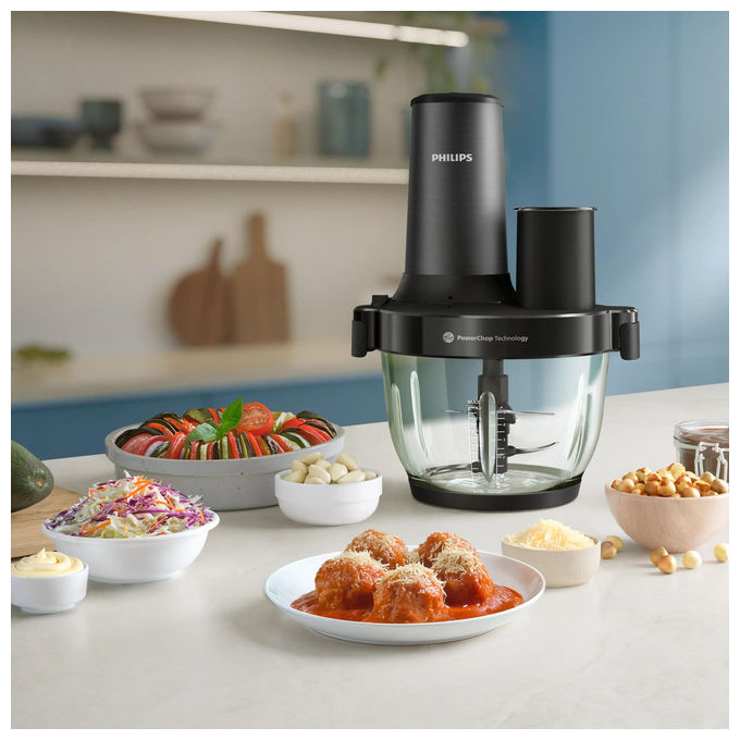 Philips HR1507-00 5000 Series Tritatutto 650W 2L 4 velocita' tecnologia PowerChop lame acciaio inox colore Nero