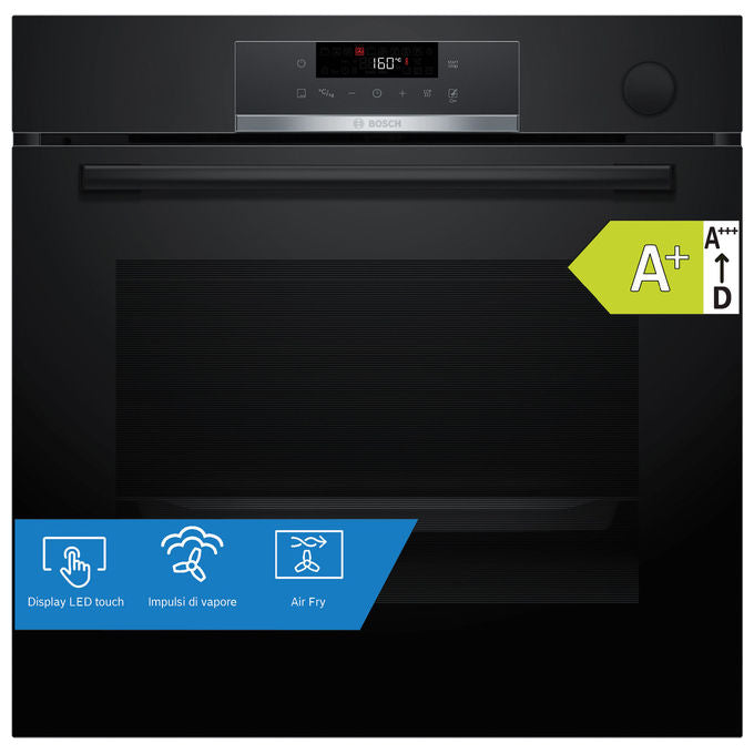 Bosch HRG532BB3 Serie 4 Forno da incasso Elettrico 71 L Classe A+ Air Fry Vapore EcoClean 15 Programmi (60x60 cm) colore Nero