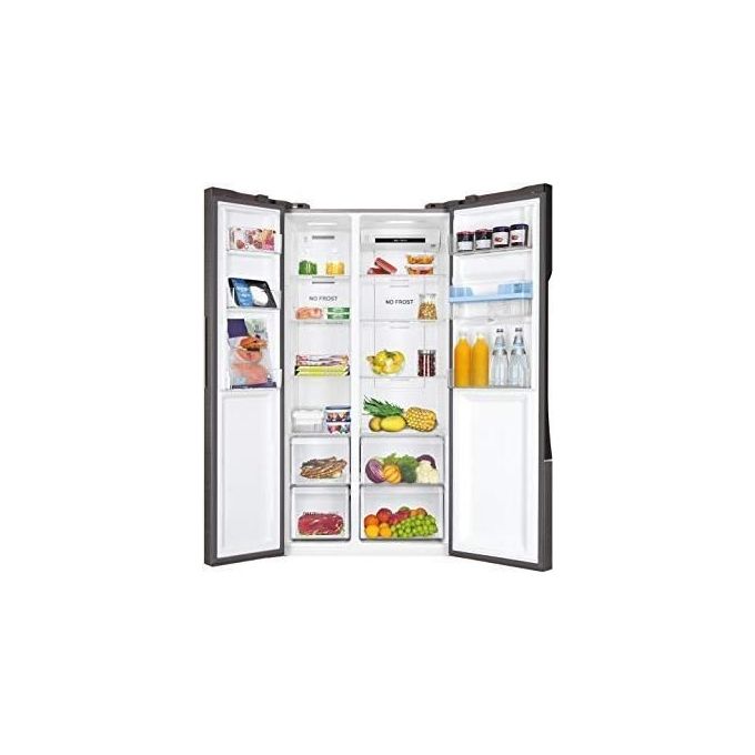 Haier HSR3918EWPG SBS 90 Serie 3 Frigorifero Americano 521 L 177 cm Classe E 38 dB No Frost Dispenser Acqua colore Argento