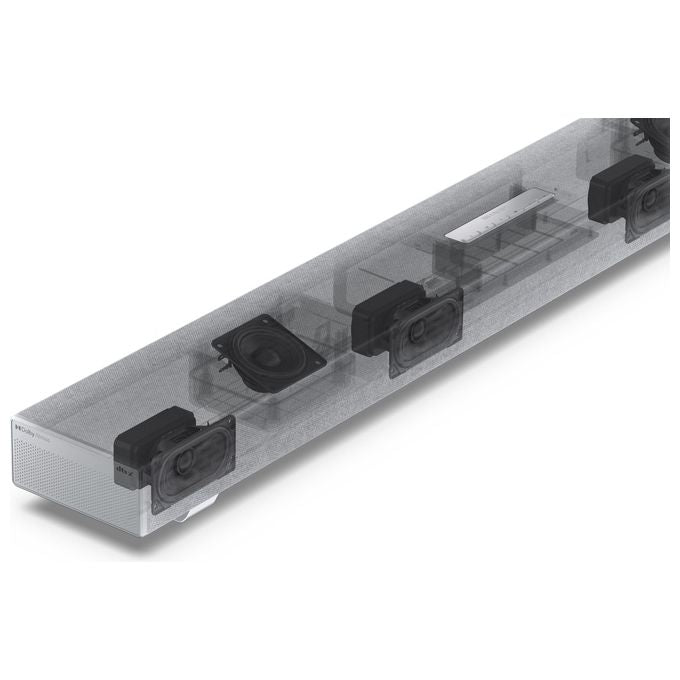 Sharp HT-SBW53121(SL) Soundbar 3.1.2 Dolby Atmos DTS:X 550 W Subwoofer Wireless Bluetooth 5.3 colore Argento
