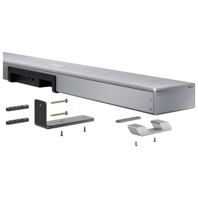 Sharp HT-SBW53121(SL) Soundbar 3.1.2 Dolby Atmos DTS:X 550 W Subwoofer Wireless Bluetooth 5.3 colore Argento