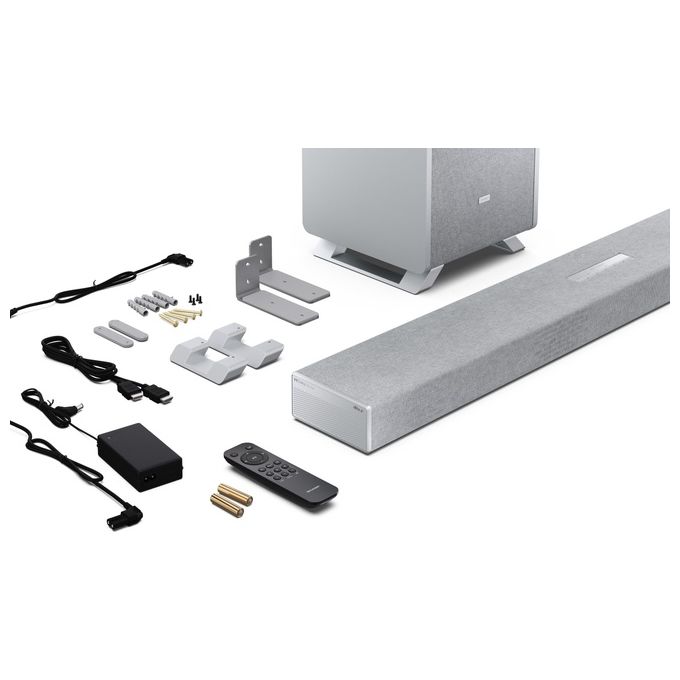 Sharp HT-SBW53121(SL) Soundbar 3.1.2 Dolby Atmos DTS:X 550 W Subwoofer Wireless Bluetooth 5.3 colore Argento