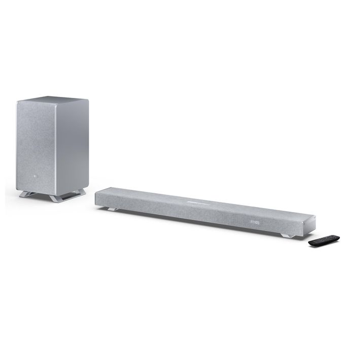 Sharp HT-SBW53121(SL) Soundbar 3.1.2 Dolby Atmos DTS:X 550 W Subwoofer Wireless Bluetooth 5.3 colore Argento