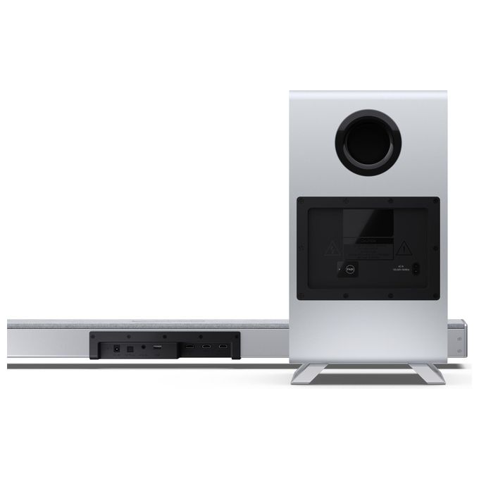 Sharp HT-SBW53121(SL) Soundbar 3.1.2 Dolby Atmos DTS:X 550 W Subwoofer Wireless Bluetooth 5.3 colore Argento