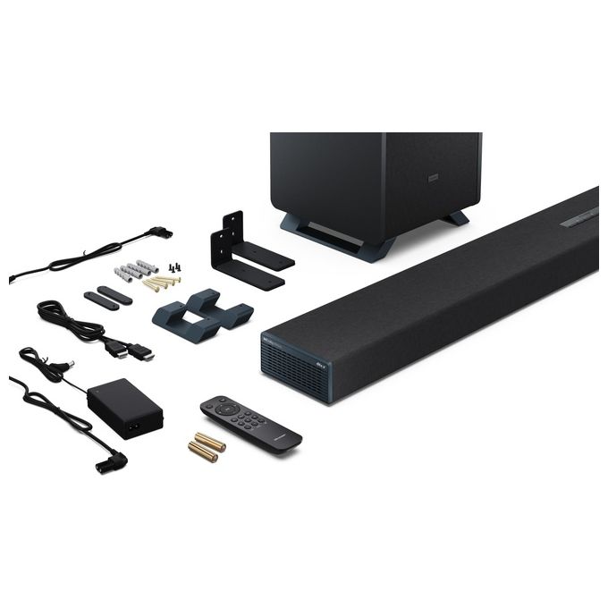 Sharp HT-SBW55121BK Soundbar 5.1.2 con Subwoofer Wireless Dolby Atmos DTS:X Bluetooth 5.3 colore Nero