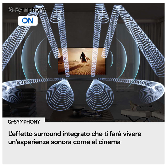Samsung HW-Q600H-XC Soundbar 3.1.2 Canali 320W Dolby Atmos Wireless Q-Symphony Subwoofer Wireless colore Nero Titanio