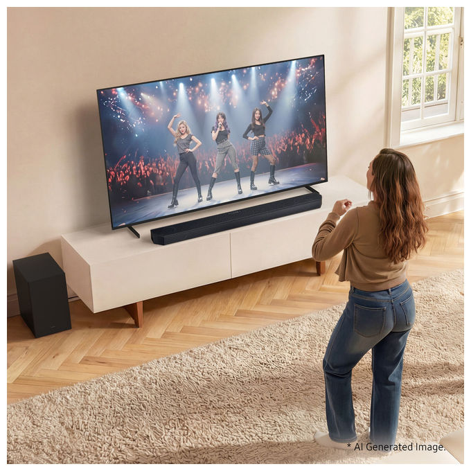 Samsung HW-Q600H-XC Soundbar 3.1.2 Canali 320W Dolby Atmos Wireless Q-Symphony Subwoofer Wireless colore Nero Titanio