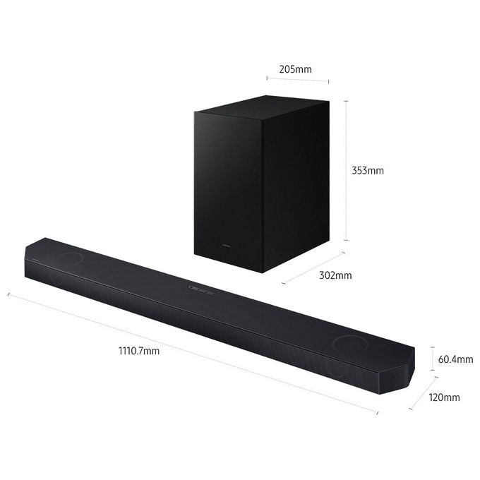 Samsung HW-Q600H-XC Soundbar 3.1.2 Canali 320W Dolby Atmos Wireless Q-Symphony Subwoofer Wireless colore Nero Titanio