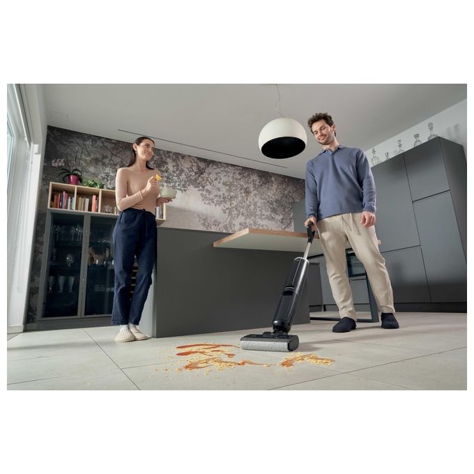 Hoover HW300 011 HW3 TURBO CLEAN Aspirapolvere a Bastone 2 in 1 Senza Sacchetto Secco e Bagnato HEPA 220 W 40 min autonomia colore Nero Argento