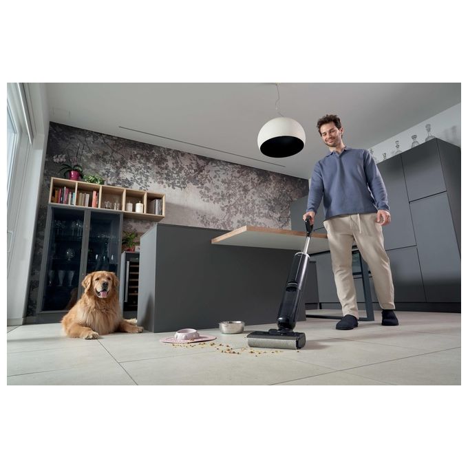 Hoover HW300 011 HW3 TURBO CLEAN Aspirapolvere a Bastone 2 in 1 Senza Sacchetto Secco e Bagnato HEPA 220 W 40 min autonomia colore Nero Argento