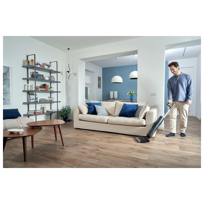 Hoover HW300 011 HW3 TURBO CLEAN Aspirapolvere a Bastone 2 in 1 Senza Sacchetto Secco e Bagnato HEPA 220 W 40 min autonomia colore Nero Argento