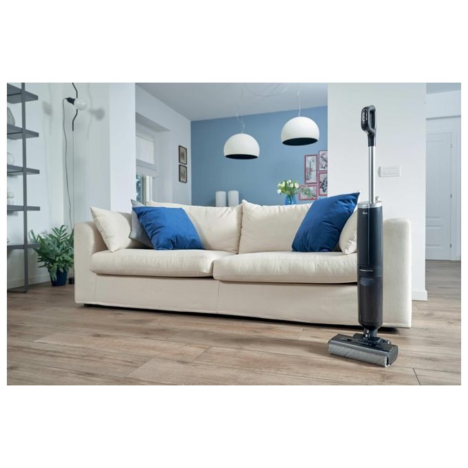 Hoover HW300 011 HW3 TURBO CLEAN Aspirapolvere a Bastone 2 in 1 Senza Sacchetto Secco e Bagnato HEPA 220 W 40 min autonomia colore Nero Argento