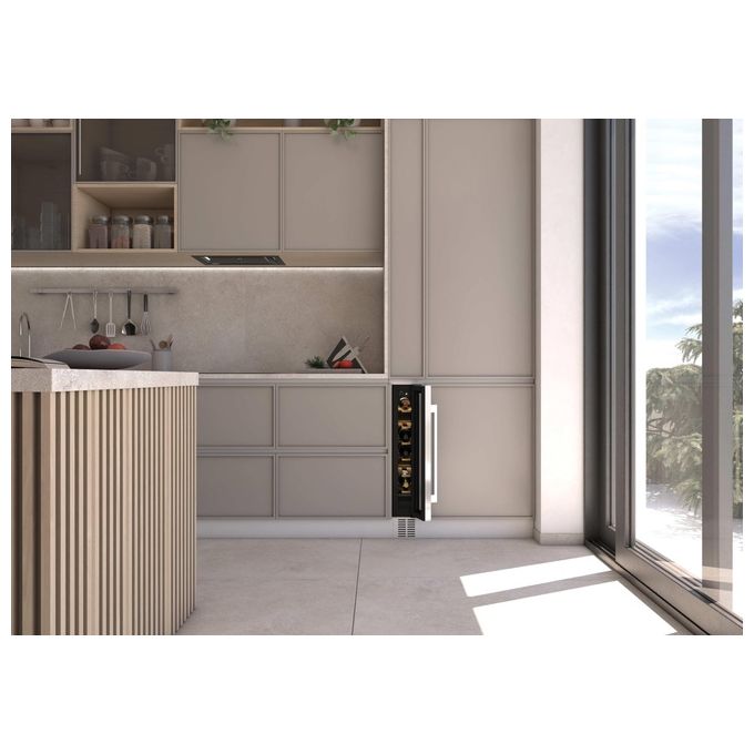 Hoover HWCB15-1 H-WINE 300 Cantinetta Vino da Incasso 7 Bottiglie 1 Zona Vetro Anti UV Classe G colore Nero