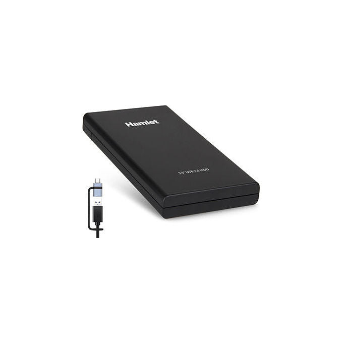 Hamlet, Box Esterno HDD SSD SATA III 2.5 Pollici, Adattatore USB-A, USB-C