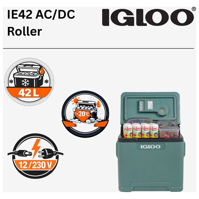 Igloo ICF40 frigorifero a compressore portatile 40 litri da -18°C a 20°C 12V 24V 230V blu