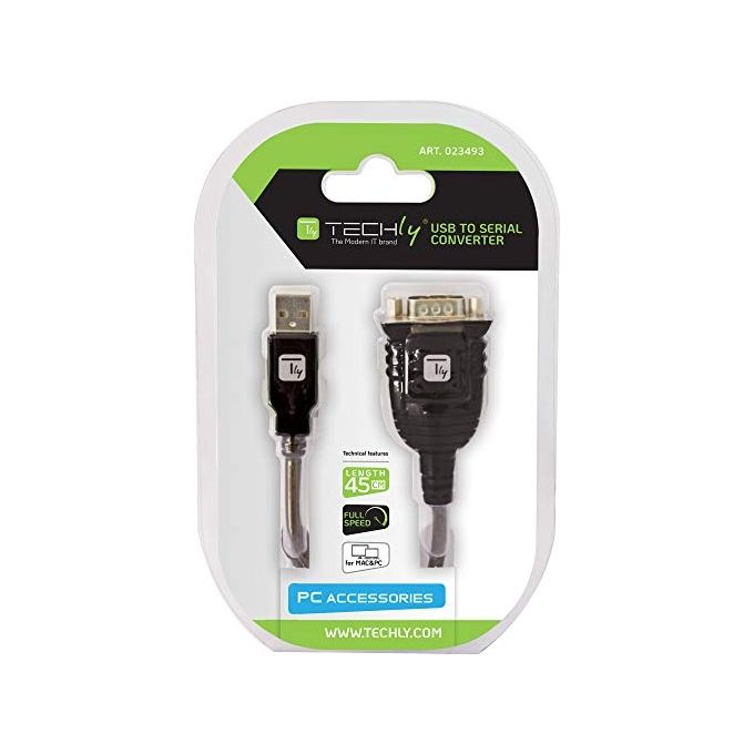 Techly Convertitore Adattatore da Usb a Seriale in Blister