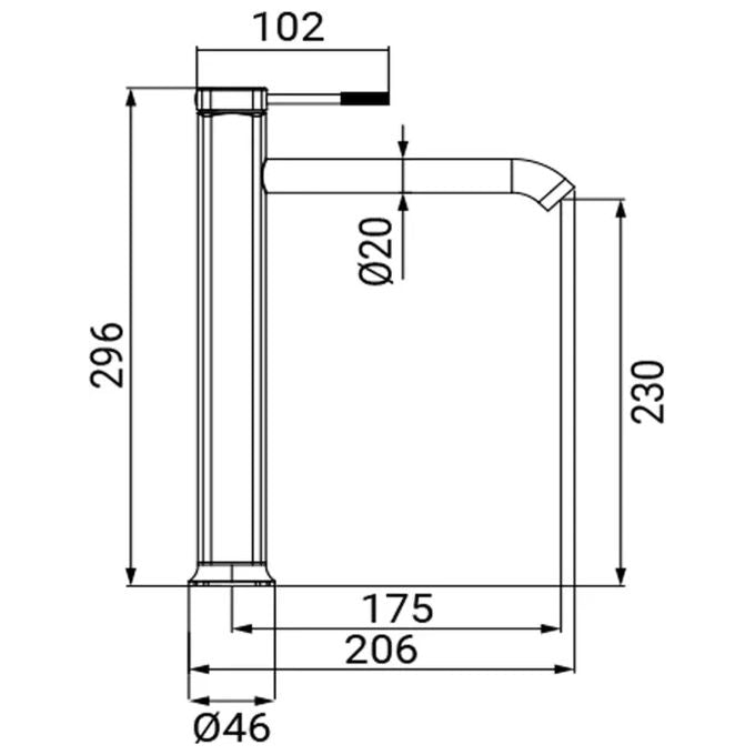 IDRO BRIC SCARUB1137CR Riviera Miscelatore Lavabo Monocomando Alto in Ottone con Finitura Cromata e Leva in Metallo colore Cromo