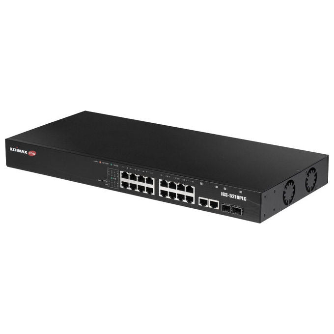 Edimax Switch Gigabit PoE+ Smart Industriale 18 Porte Montabile su Rack